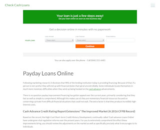 Check Cash Payday Advance Loans